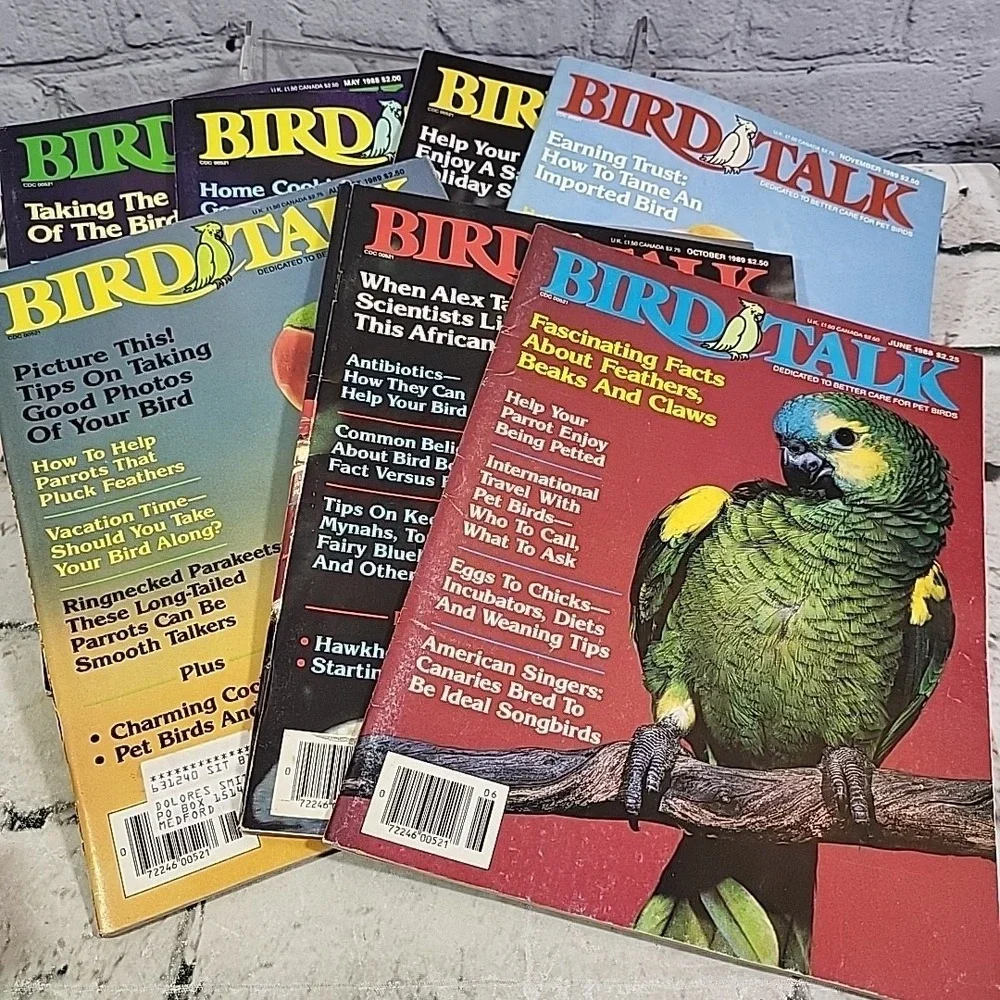 Vintage 80s Bird Talk Magazines Lot‎ Of 7 Pet Care Periodicals 1988-89